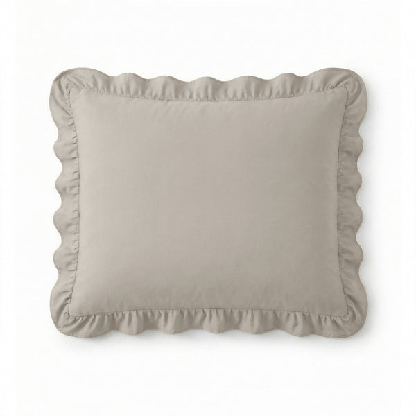 VUODEVAATTEET - Lazy Ruffles Tyynyliina 2pack Taupe/Harmaa