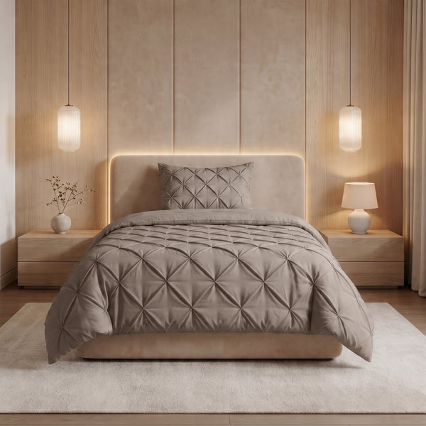 VUODEVAATTEET - Lazy peitto Pintuck Taupe