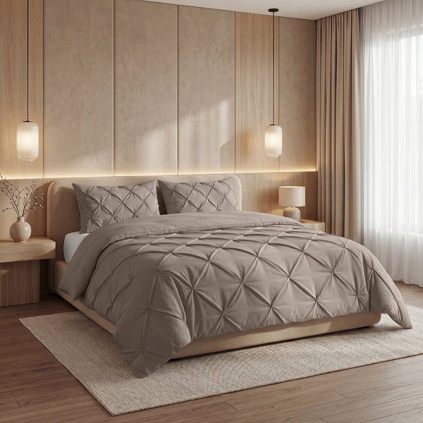 VUODEVAATTEET - Lazy peitto Pintuck Taupe
