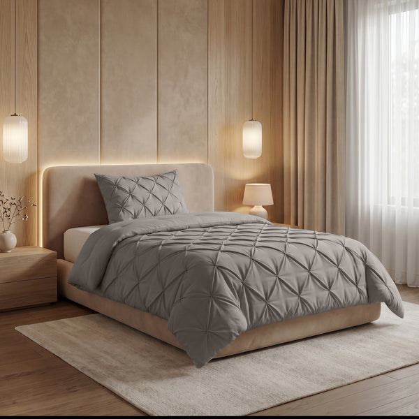 VUODEVAATTEET - Lazy peitto Pintuck Taupe/Harmaa