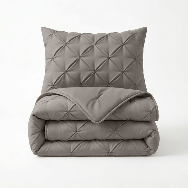 VUODEVAATTEET - Lazy peitto Pintuck Taupe/Harmaa