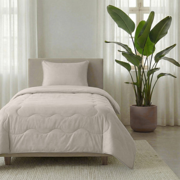 VUODEVAATTEET - Viilentävä Blue Cell Lazy peitto Tyynyliinoilla Taupe