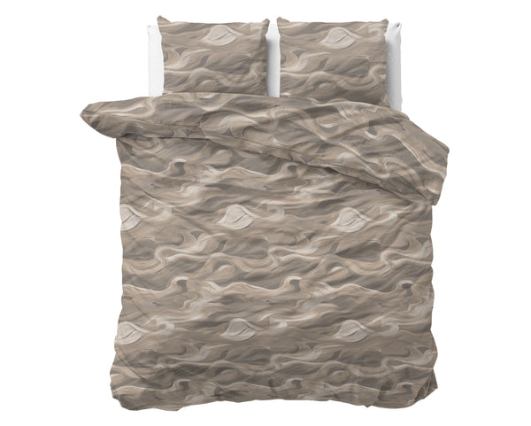 VUODEVAATTEET - Whirl Taupe Pussilakanasetti