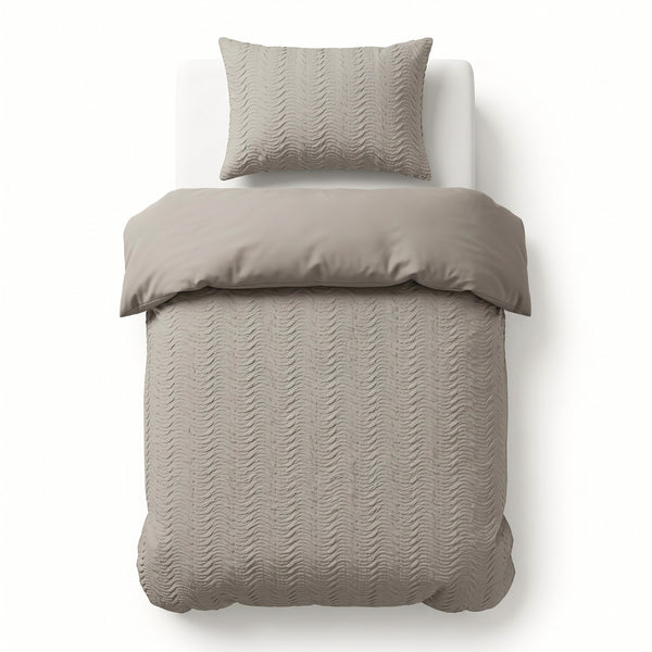 VUODEVAATTEET - Curve 3D Taupe/Harmaa Pussilakanasetti
