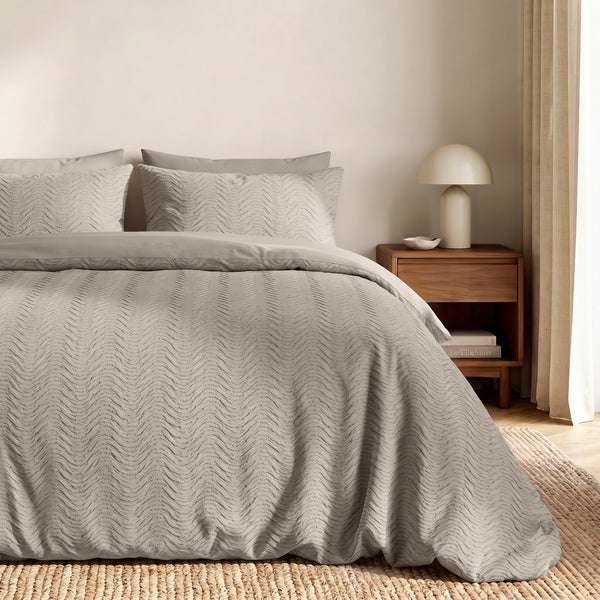 VUODEVAATTEET - Curve 3D Taupe/Harmaa Pussilakanasetti