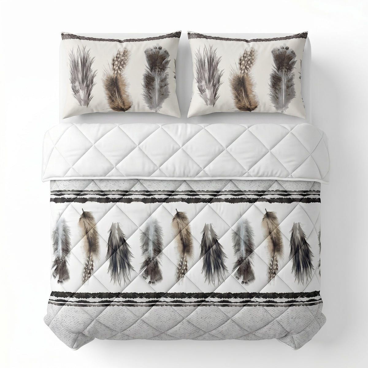 VUODEVAATTEET - Lazy peitto Feathers 3 hiekka Tyynyliinoilla