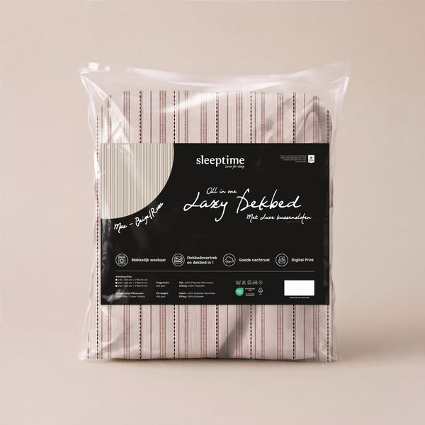 VUODEVAATTEET - Lazy peitto Max Beige/roosa tyynyliinoilla