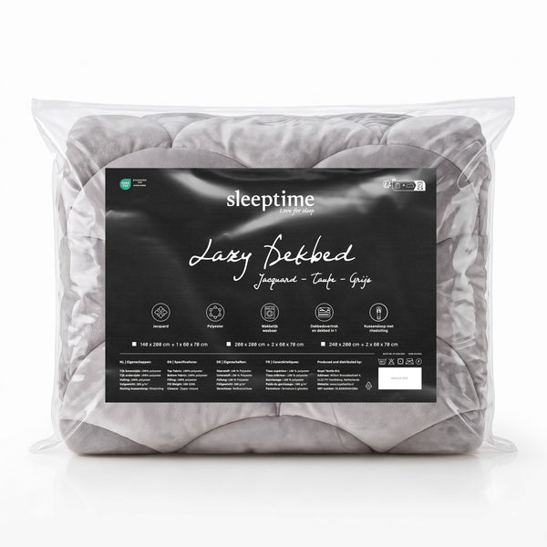 VUODEVAATTEET - Lazy Teddy/Velvet Taupe/harmaa Tyynyliinalla Lazy peitto
