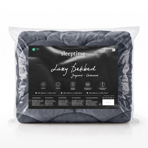 VUODEVAATTEET - Lazy Teddy/Velvet Antrasiitti Tyynyliinoilla Lazy peitto