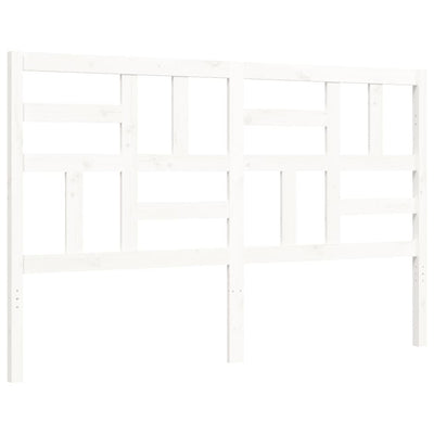 Valkoinen sängynrunko päädyllä Andrenut 160x200cm (mänty)