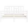 Valkoinen sängynrunko päädyllä Jermain King Size (puu)