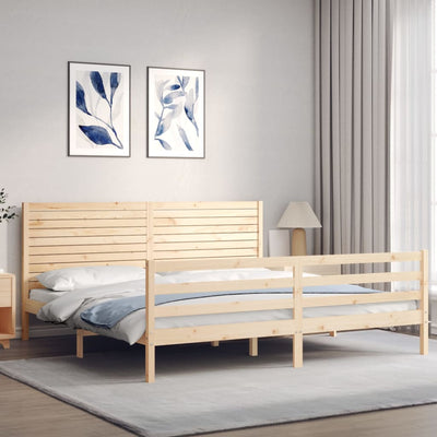 Sängynrunko päädyllä 200x200 cm täysi puu