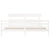 Valkoinen sängynrunko päädyllä Giulnas 200x200cm (puu)