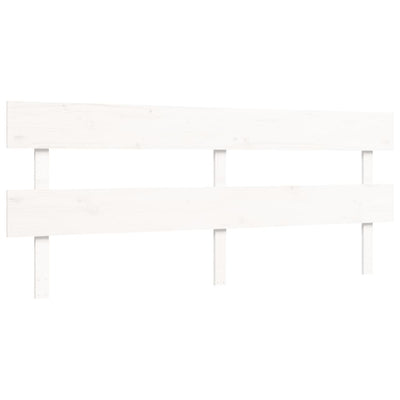 Sängynrunko päädyllä valkoinen 200x200 cm täysi puu