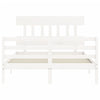Valkoinen sängynrunko päädyllä Nulwailler 140x190cm (puu)