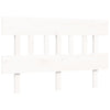 Valkoinen sängynrunko päädyllä Nulwailler 140x190cm (puu)
