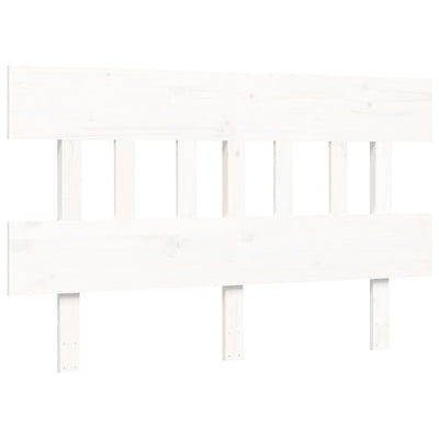 Sängynrunko päädyllä valkoinen 140x200 cm täysi puu