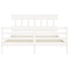 Valkoinen sängynrunko päädyllä Nulwailler 160x200cm (mänty)