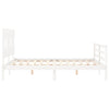 Valkoinen sängynrunko päädyllä Nulwailler 160x200cm (mänty)