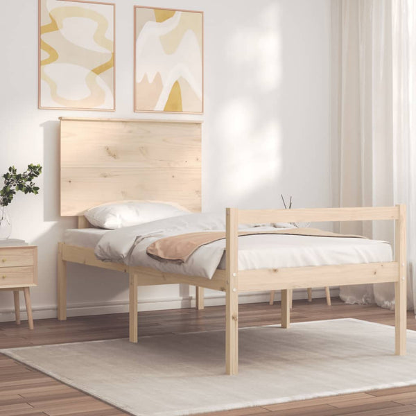 Vanhusten sänky päädyllä 90x200 cm täysi puu