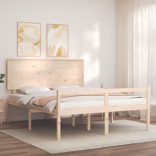 Vanhusten sänky päädyllä 160x200 cm täysi puu