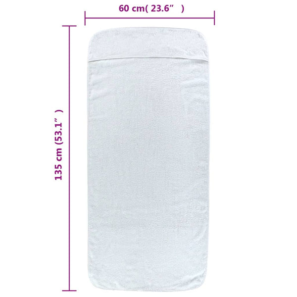 Valkoinen rantapyyhkeet Kazuo 60x135cm (4 kpl kangas 400 gsm)