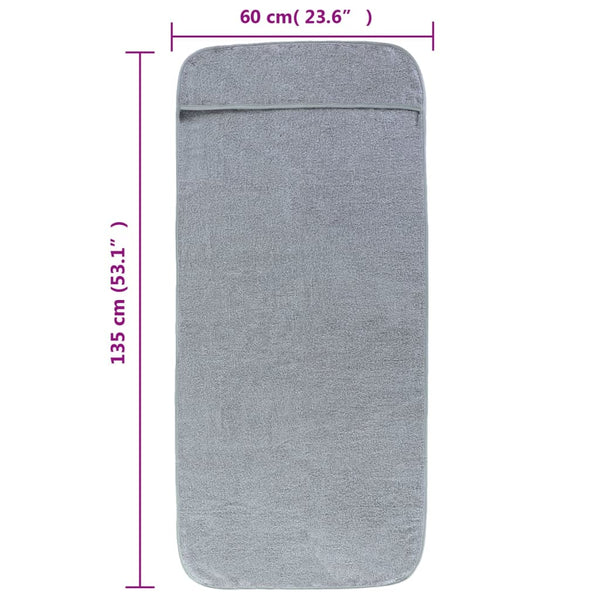 Harmaa rantapyyhkeet Kazuo 60x135cm (4 kpl kangas 400 gsm)