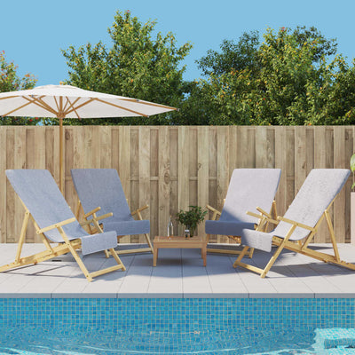 Rantapyyhkeet 4 kpl harmaa 60x135 cm kangas 400 GSM