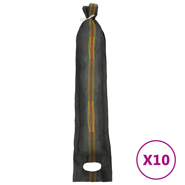 Hiekkasäkit 10 kpl tummanvihreä 103x25 cm HDPE