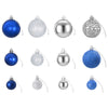 Joulupallot 100 kpl sininen ja hopea 3/4/6 cm