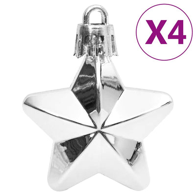 Valkoinen ja harmaa joulupallosarja Stancuta 111-osainen (polystyreeni)