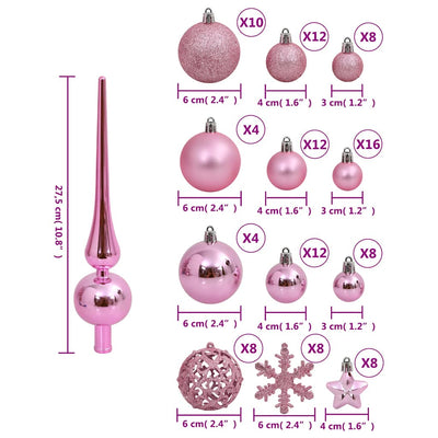 Pinkki joulupallosarja Stancuta 111-osainen (polystyreeni)