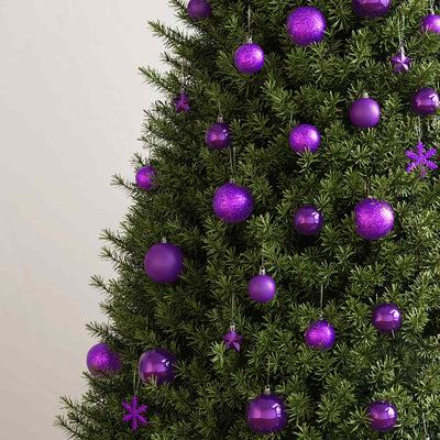 111-osainen Joulupallosarja violetti polystyreeni