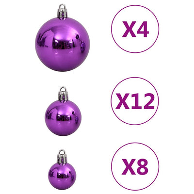 111-osainen Joulupallosarja violetti polystyreeni