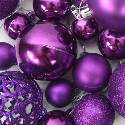 111-osainen Joulupallosarja violetti polystyreeni