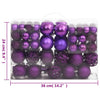 111-osainen Joulupallosarja violetti polystyreeni