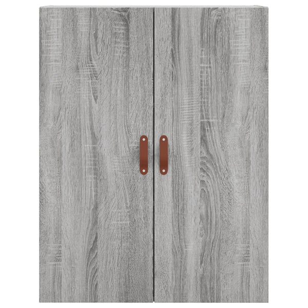 2 kpl harmaita seinäkiinnitettävää kaappia Sonoma-mallina, koko 69,5x34x90 cm