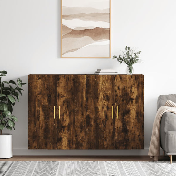 Kaapit seinäkiinnityksellä 2 kpl savutammi 69,5x34x90 cm