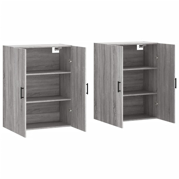Harmaat Sonoma-seinäkaapit 2 kpl, mitat 69,5x34x90 cm