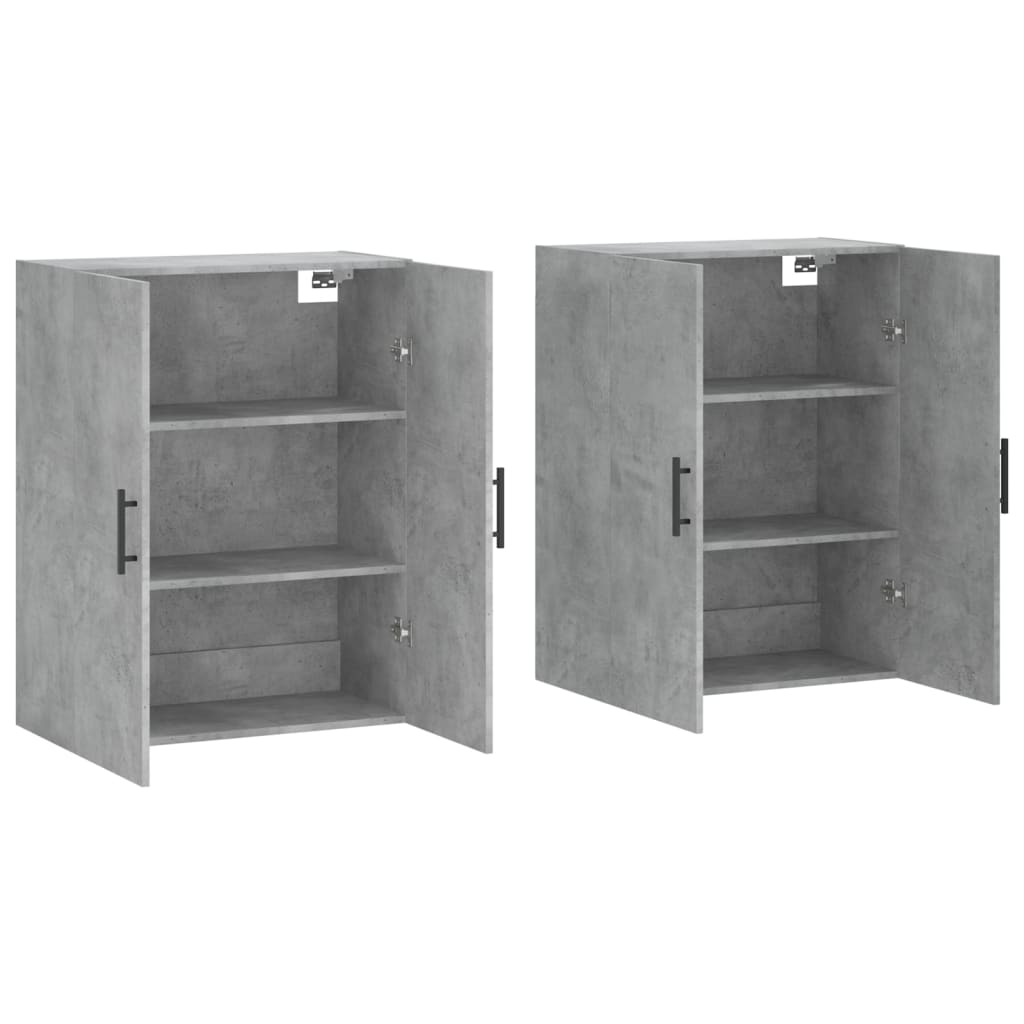 Dafina seinäkiinnitettävät kaapit betoninharmaa 69,5x34x90cm (2 kpl)