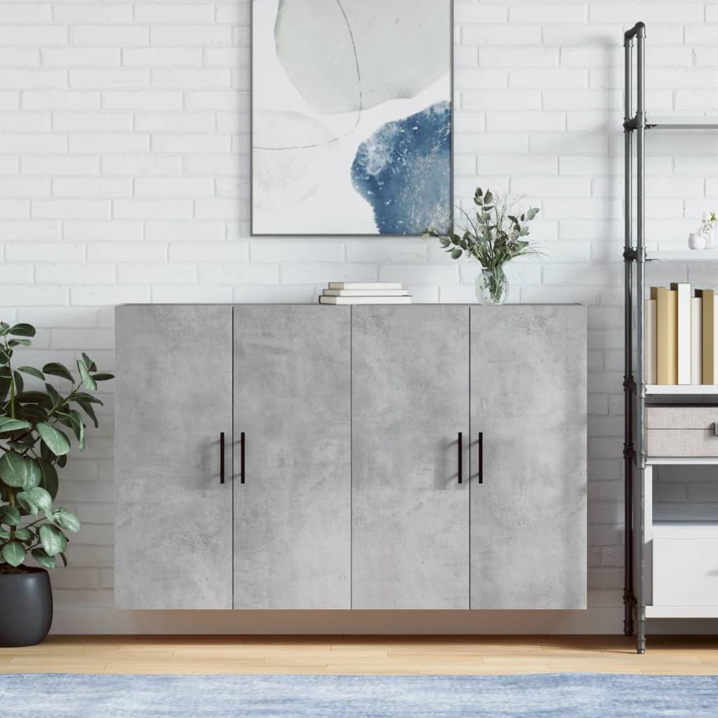 Dafina seinäkiinnitettävät kaapit betoninharmaa 69,5x34x90cm (2 kpl)