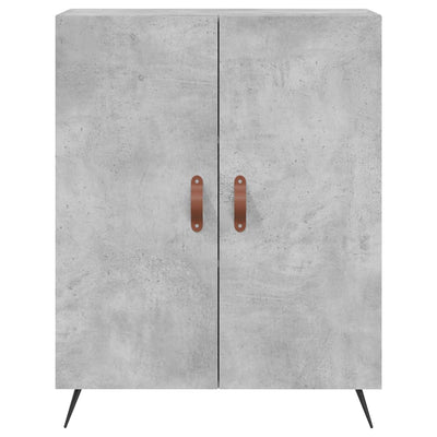 Kaappi betoninharmaa 69,5x34x180 cm tekninen puu
