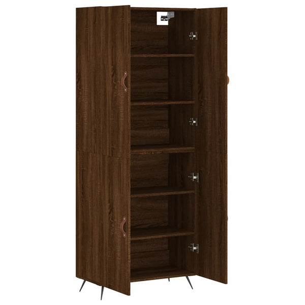 Kaappi ruskea tammi 69,5x34x180 cm tekninen puu