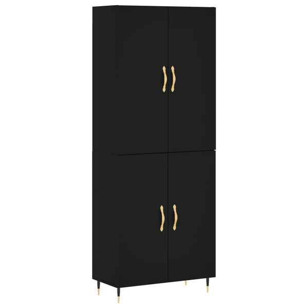 Kaappi musta 69,5x34x180 cm tekninen puu