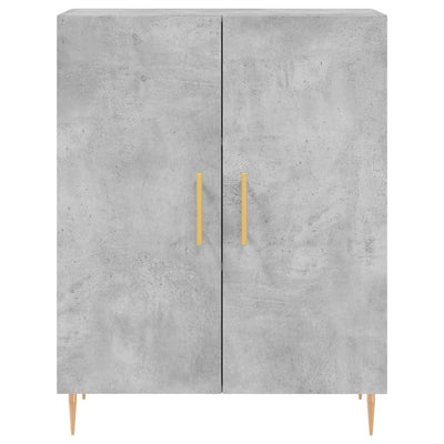 Kaappi betoninharmaa 69,5x34x180 cm tekninen puu