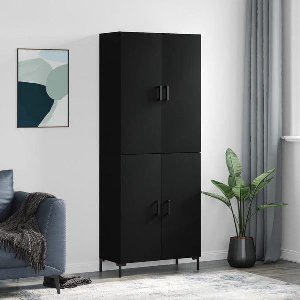 Kaappi musta 69,5x34x180 cm tekninen puu