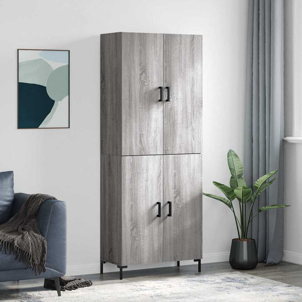Kaappi harmaa Sonoma 69,5x34x180 cm tekninen puu
