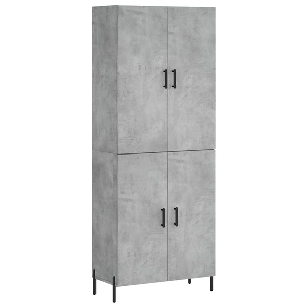 Kaappi betoninharmaa 69,5x34x180 cm tekninen puu (101)