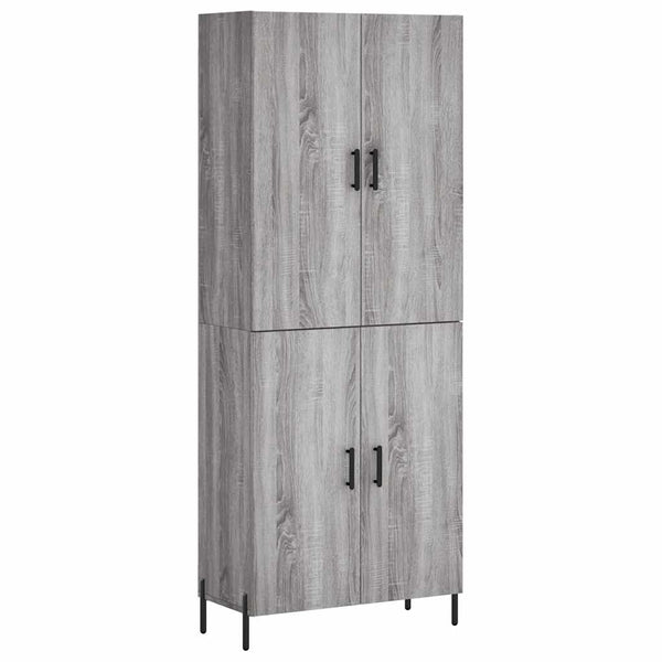 Kaappi harmaa Sonoma 69,5x34x180 cm tekninen puu (75)