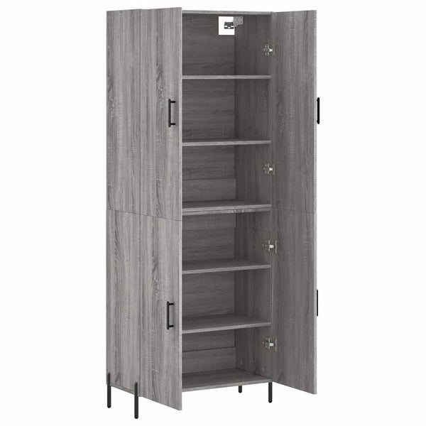Kaappi harmaa Sonoma 69,5x34x180 cm tekninen puu (75)